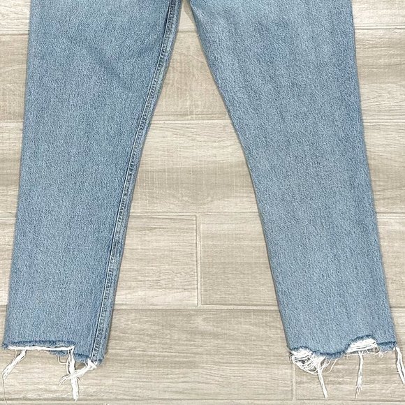Agolde Riley High Rise Straight Crop Jeans in Curio Light Wash Denim Size 28 - Picture 10 of 16
